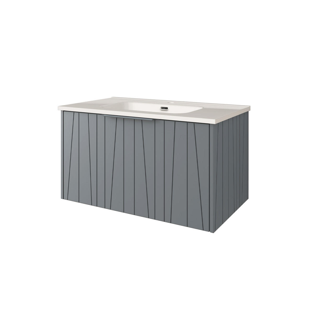 MOSDÓ ALSÓSZEKRÉNY 81/46/45 cm  - kék/magasfényű fehér, Basics, faalapú anyag/fém (81/46/45cm) - Welnova
