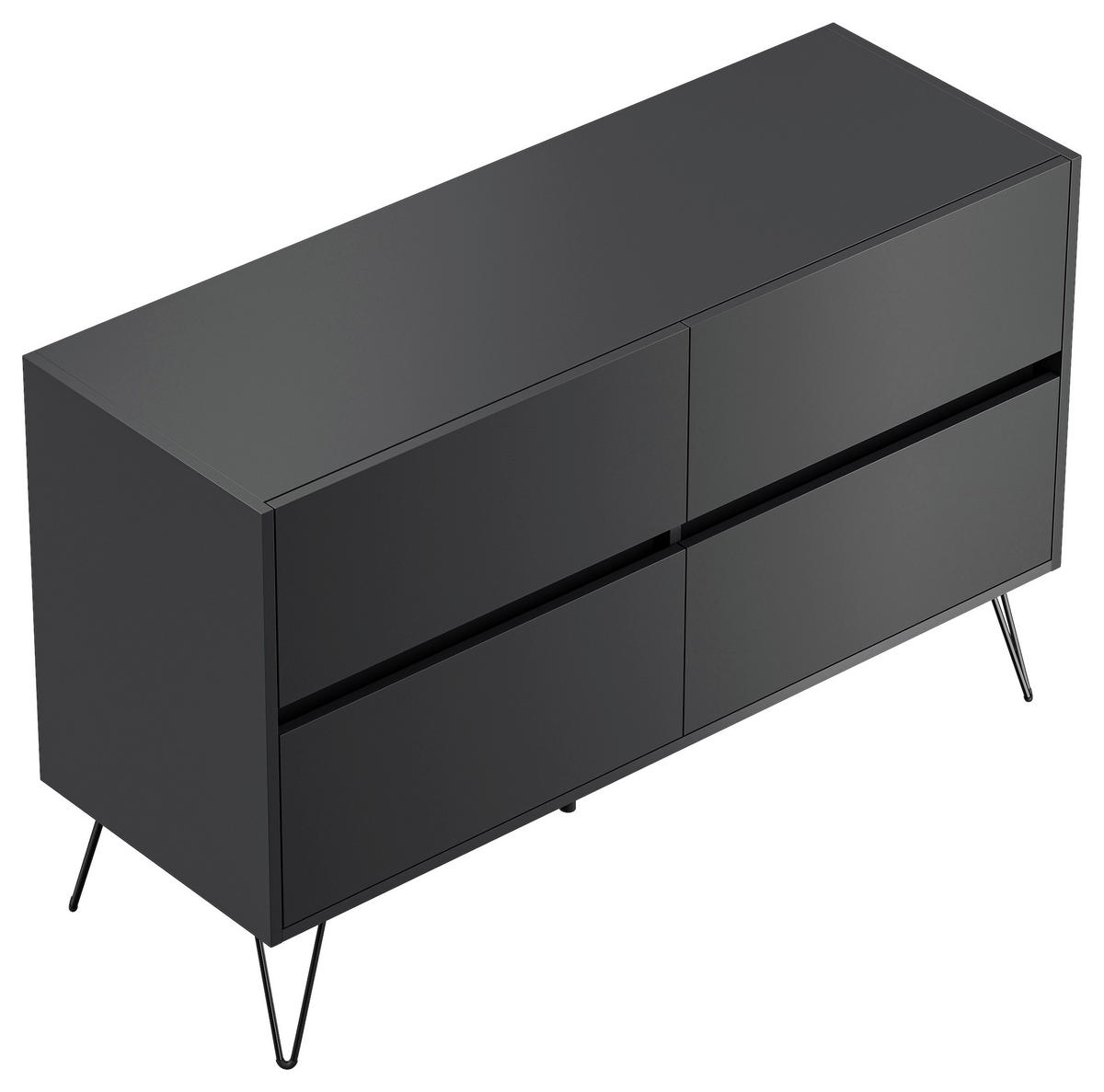SIDEBOARD Posseik Industrial 119/75/42 cm 4 Schublade(n)  - Graphitfarben/Schwarz, Design, Holzwerkstoff/Metall (119/75/42cm) - MID.YOU