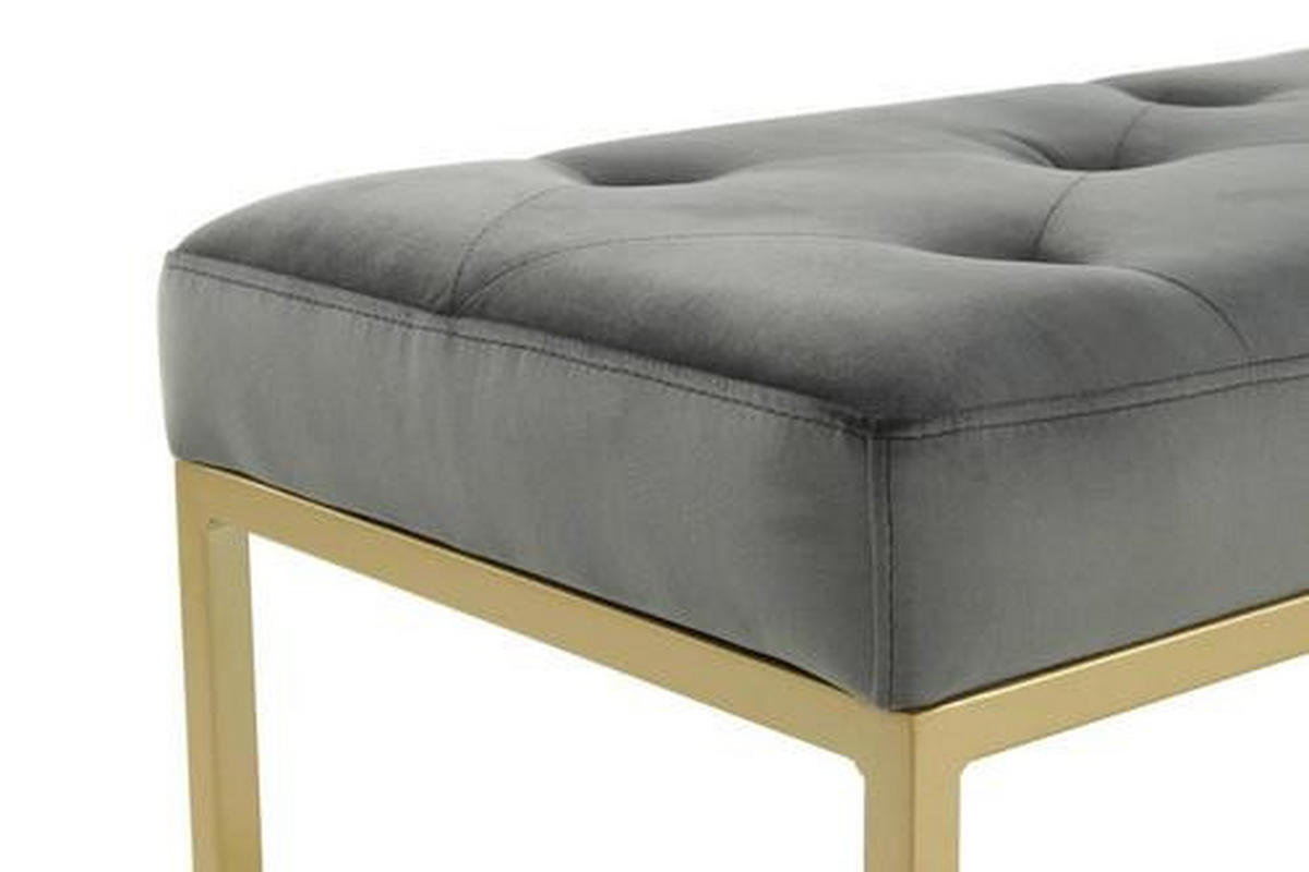 TABURETOVÁ LAVICE, kov, plast, textil, kompozitní dřevo, 90/40/40 cm - šedá/barvy zlata, Basics, kov/kompozitní dřevo (90/40/40cm)