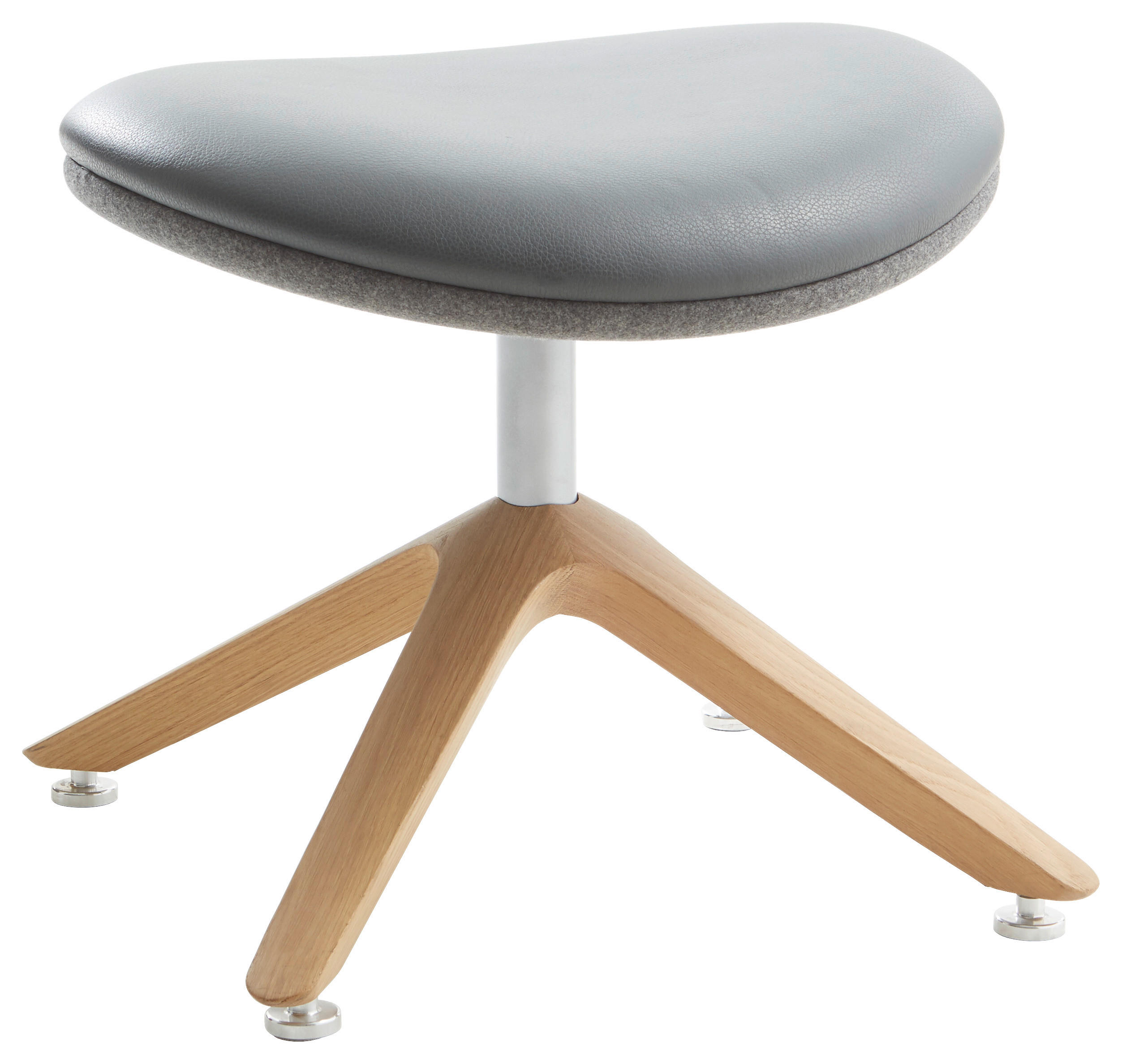 HOCKER Echtleder Wildeiche Anthrazit, Grau, Eichefarben  - Eichefarben/Anthrazit, Natur, Leder/Holz (52/45/51cm) - Voglauer