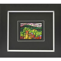 KUNSTDRUCK Friedensreich Hundertwasser Architektur THE RAIN FALLS FAR FROM US  - Multicolor/Schwarz, Basics, Papier/Holzwerkstoff (43/38,5cm)