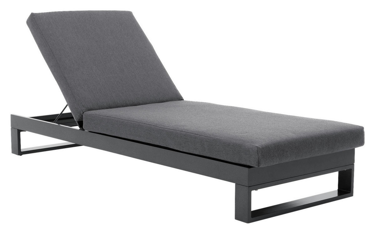 GARTENLIEGE 200/25/72 cm  - Anthrazit/Hellgrau, Design, Textil/Metall (200/25/72cm) - Amatio