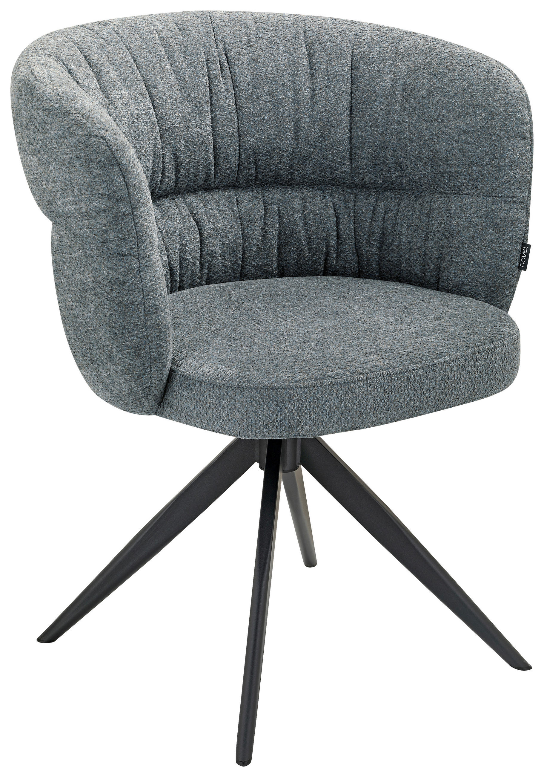 ARMLEHNSTUHL  in Eisen Chenille  - Graubraun/Schwarz, Design, Textil/Metall (63.5/81.5/61cm) - Novel