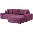 ECKSOFA in Webstoff Beere  - Beere/Silberfarben, Design, Kunststoff/Textil (280/194cm) - Carryhome