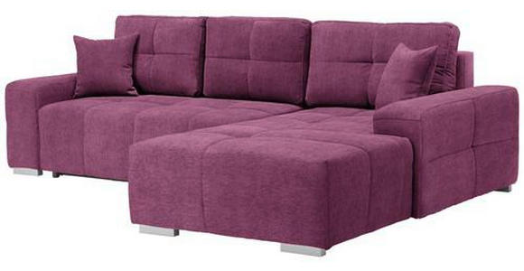 ECKSOFA in Webstoff Beere  - Beere/Silberfarben, Design, Kunststoff/Textil (280/194cm) - Carryhome