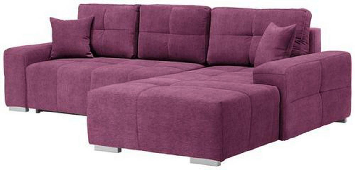 ECKSOFA in Webstoff Beere  - Beere/Silberfarben, Design, Kunststoff/Textil (280/194cm) - Carryhome