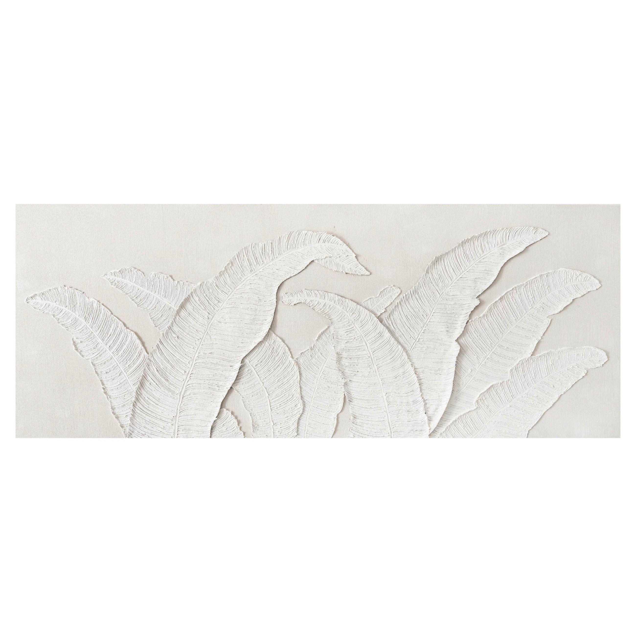 ÖLGEMÄLDE Blätter 180/70 cm  - Weiß, LIFESTYLE, Holz/Kunststoff (180/70cm) - Monee