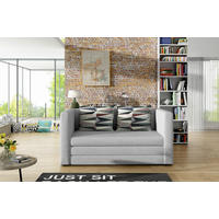 SCHLAFSOFA Webstoff Hellgrau  - Hellgrau/Schwarz, Design, Kunststoff/Textil (132/62/70cm) - P & B