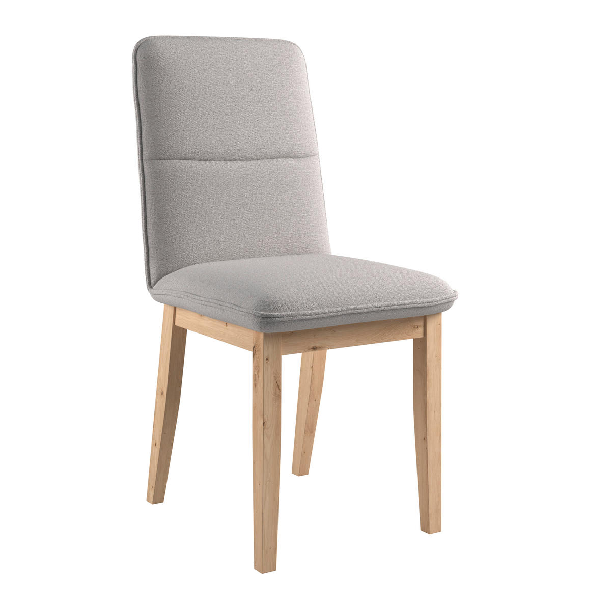 STUHL   Webstoff  Hellgrau  - Eichefarben/Hellgrau, KONVENTIONELL, Holz/Textil (47/91/44cm) - P & B