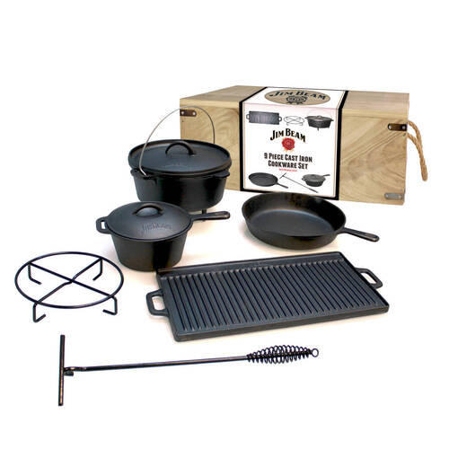 DUTCH-OVEN-SET  Schwarz  - Schwarz, Trend, Metall (54/31/25cm) - Jim Beam