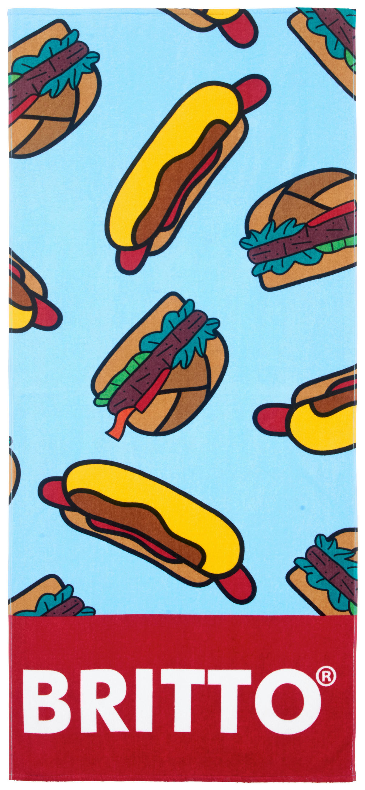 BADETUCH HOTDOG Multicolor 80/180 cm  - Multicolor, Design, Naturmaterialien/Textil (80/180cm) - BRITTO