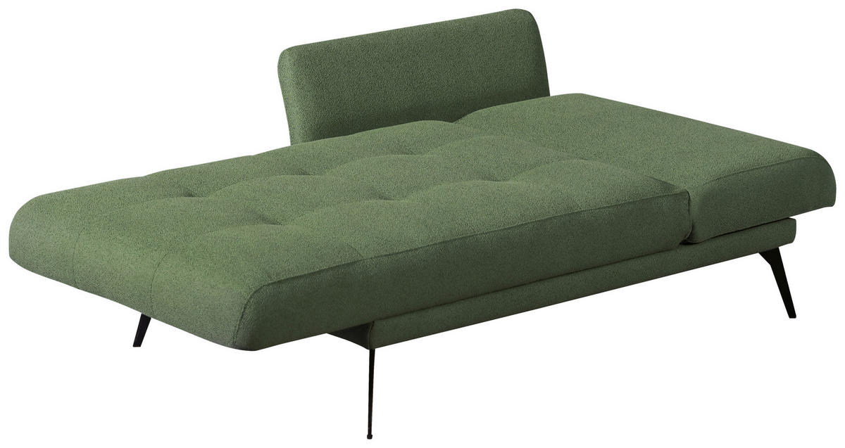 RÉCAMIERE Amira in Dunkelgrün  - Dunkelgrün/Schwarz, KONVENTIONELL, Textil/Metall (200/85/106cm) - Novel