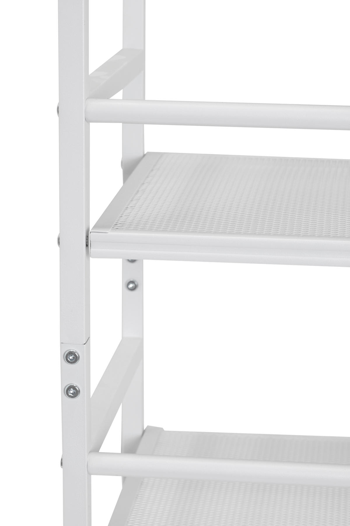 REGÁL NA BOTY, bílá, 59/144/30 cm - bílá, Moderní, kov (59/144/30cm) - PBJ