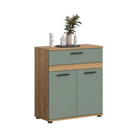 MIDISCHRANK 70/79/31 cm  - Salbeigrün/Schwarz, Trend, Holzwerkstoff/Kunststoff (70/79/31cm) - MID.YOU