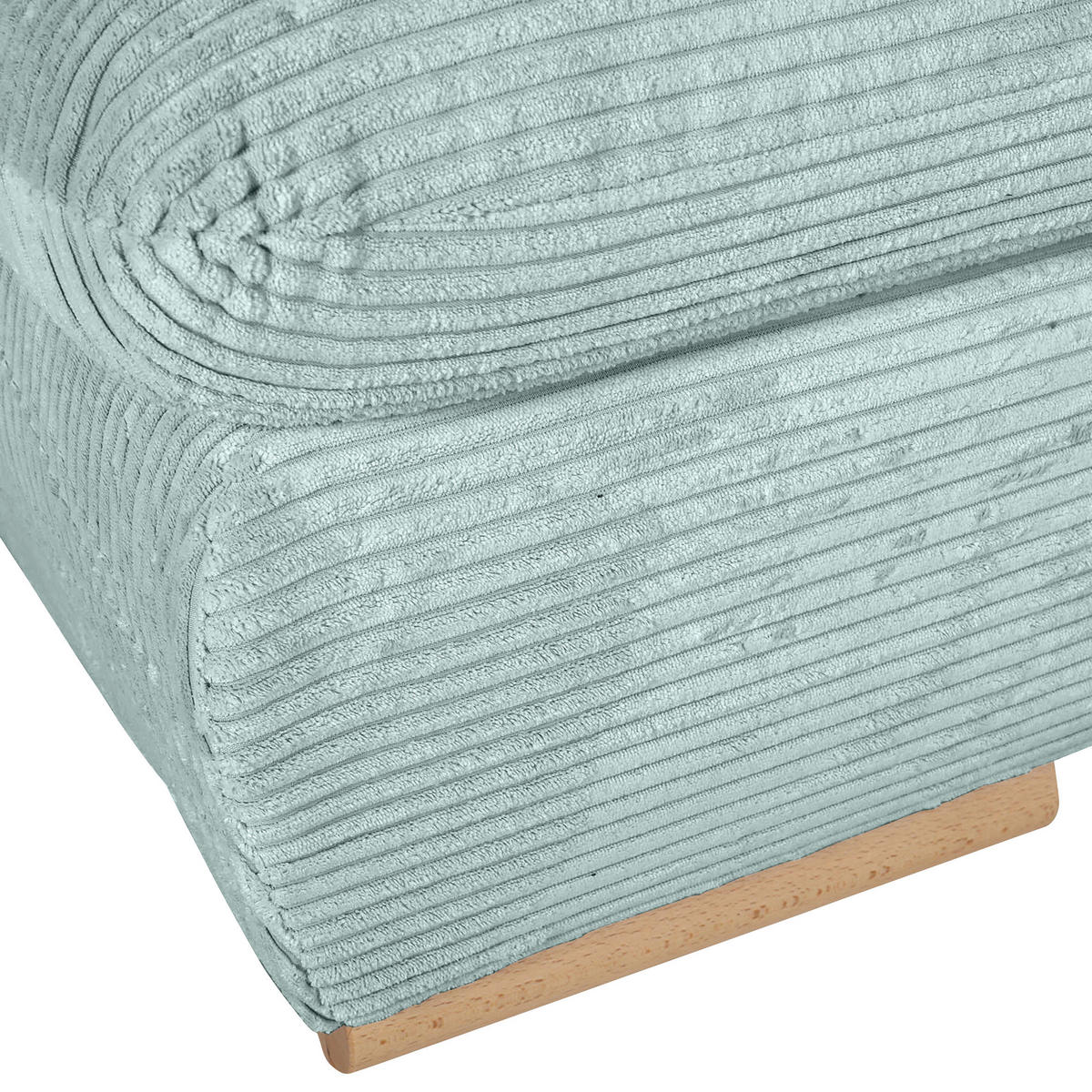SCHLAFSOFA  mit Rücken echt, Liegefunktion Cord Mintgrün  - Naturfarben/Mintgrün, KONVENTIONELL, Holz/Textil (200/75/92cm) - home24
