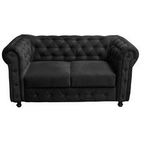 CHESTERFIELD-SOFA in Samt Anthrazit  - Wengefarben/Anthrazit, Basics, Holz/Textil (168/80/90cm) - P & B