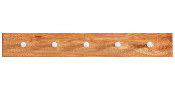 GARDEROBENLEISTE  in Wildeiche massiv Eichefarben  - Eichefarben, Natur, Holz/Metall (70/10/3,5cm) - Linea Natura