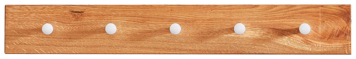 GARDEROBENLEISTE  in Wildeiche massiv Eichefarben  - Eichefarben, Natur, Holz/Metall (70/10/3,5cm) - Linea Natura