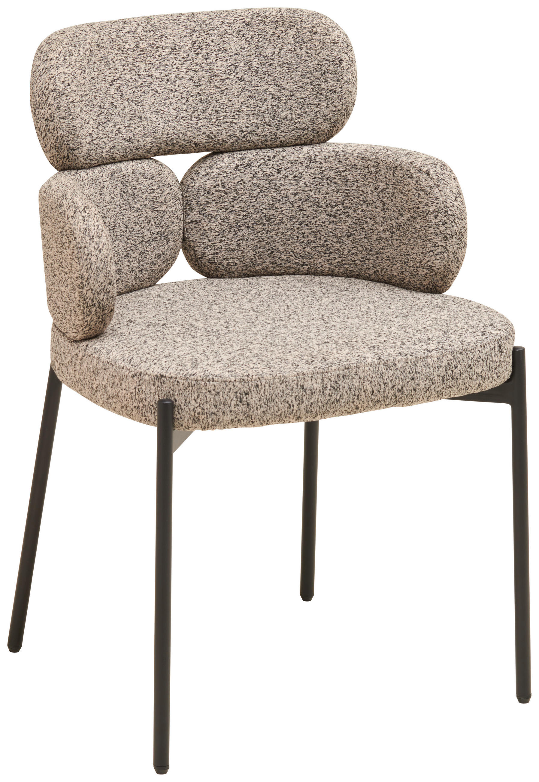 ŽIDLE S PODRUČKAMI, železo, tkaná látka, šedá - šedá/černá, Moderní, kov/textil (52/80/56cm) - MID.YOU