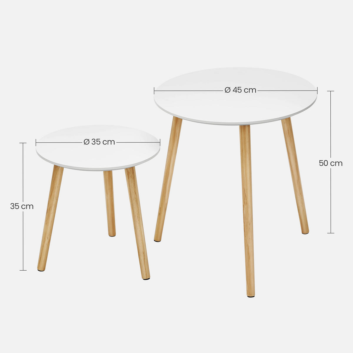SADA STOLKŮ, bílá, barvy borovice - bílá/barvy borovice, Trend, dřevo/kompozitní dřevo (35-45/35-45/35-50cm) - Boxxx