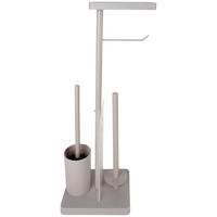 WC-BÜRSTENKOMBINATION in Metall, Kunststoff  Kunststoff   - Taupe, Basics, Kunststoff/Metall (22,7/66,5/18cm) - Homeware