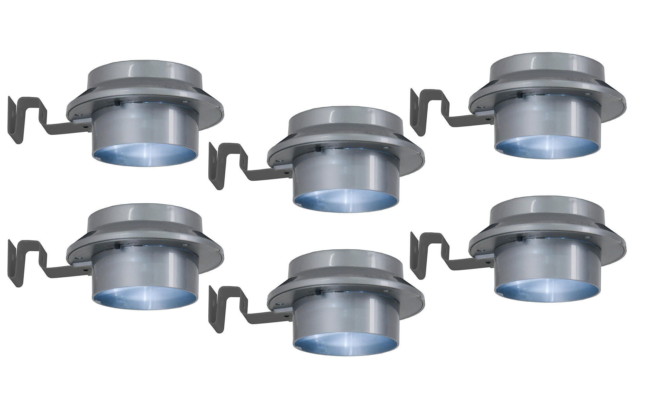 SOLARLEUCHTENSET 12 cm /6 cm  cm  6-teilig  - Grau, Basics, Kunststoff (12 cm /6 cm cm) - Näve