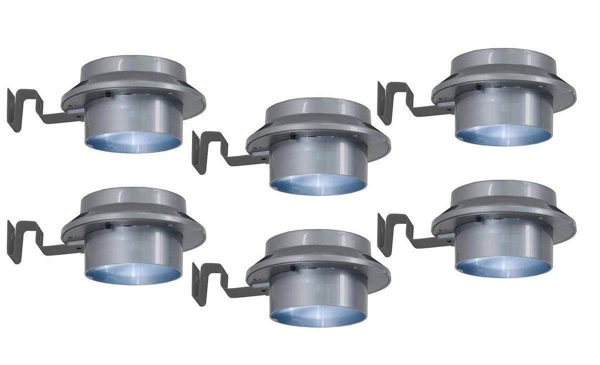 SOLARLEUCHTENSET 12 cm /6 cm  cm  6-teilig  - Grau, Basics, Kunststoff (12 cm /6 cm cm) - Näve