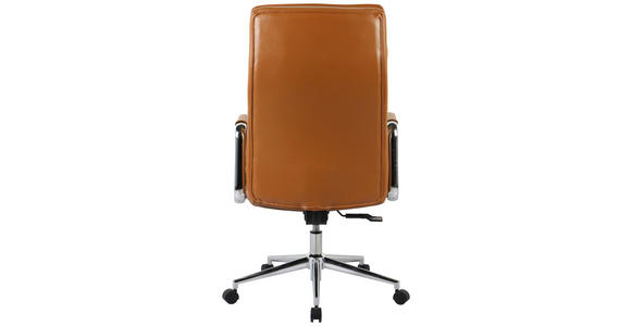 CHEFSESSEL Lederlook Chromfarben, Cognac  - Chromfarben/Cognac, KONVENTIONELL, Leder/Kunststoff (63,5/113/120,5/65,5cm) - Novel