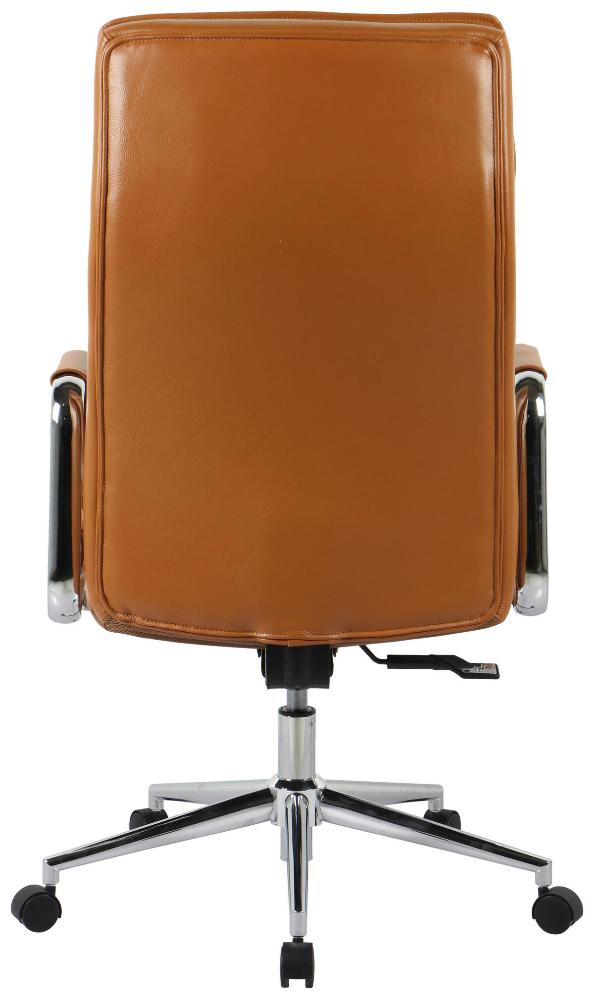 KANCELÁRSKE KRESLO, vzhľad kože, chrómová, koňaková - chrómová/koňaková, Konventionell, kov/koža (63,5/113/120,5/65,5cm) - Novel