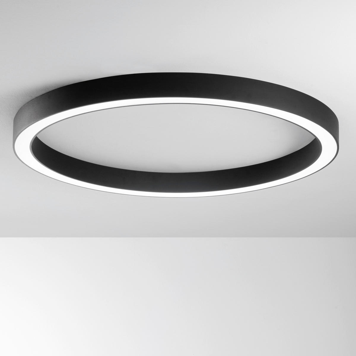 LED-DECKENLEUCHTE Luce Ambiente e Design 120/8,5 cm   - Schwarz/Weiß, Design, Kunststoff/Metall (120/8,5cm)