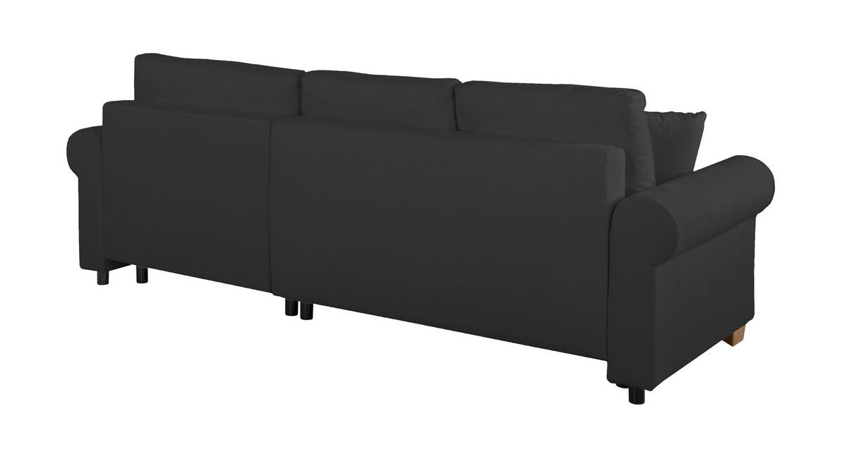 ECKSOFA in Anthrazit  - Anthrazit/Buchefarben, Design, Holz/Textil (266/161cm) - MID.YOU