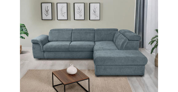 ECKSOFA Blau Flachgewebe  - Blau/Schwarz, KONVENTIONELL, Kunststoff/Textil (280/235cm) - Carryhome