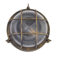 AUSSENWANDLEUCHTE Bulkhead 26,5/11/26,5 cm  - Klar/Goldfarben, Design, Glas/Kunststoff (26,5/11/26,5cm)