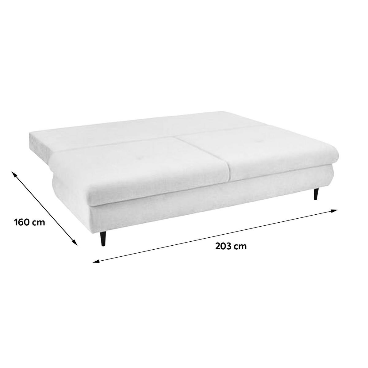 SCHLAFSOFA  mit Liegefunktion, Rücken echt Chenille Weiß  - Schwarz/Weiß, KONVENTIONELL, Holz/Textil (212/97/105cm) - Carryhome