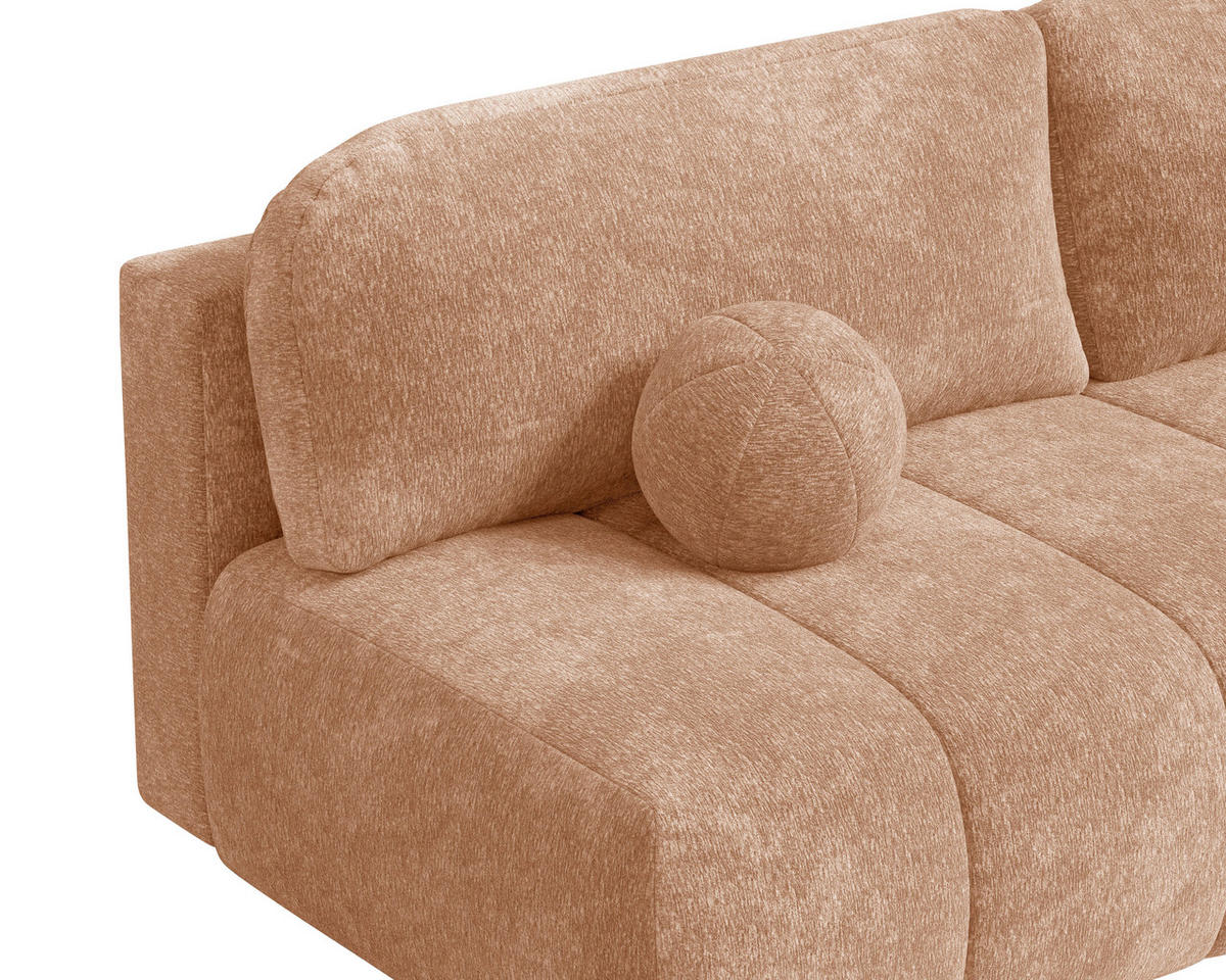 SCHLAFSOFA Chenille Hellrot  inkl. Zierkissen, Rückenkissen, Bettkasten, Schlaffunktion, Rücken echt, Liegefläche im Originalstoff  - Hellrot/Schwarz, MODERN, Kunststoff/Textil (210/88/104cm) - Milino