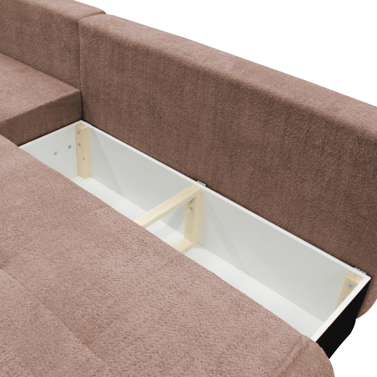 ECKSOFA  PAROS Braun Bouclé  - Schwarz/Braun, Design, Kunststoff/Textil (179/277cm) - MID.YOU