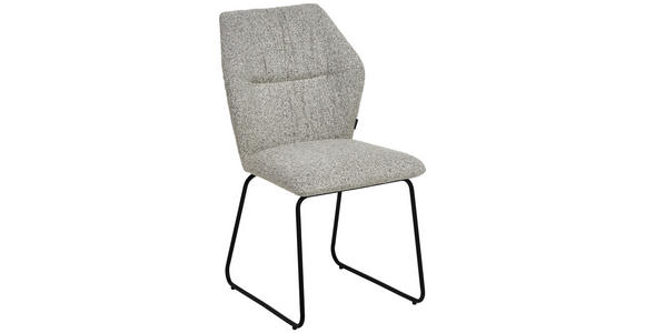 STUHL - Hellgrau/Schwarz, Design, Textil/Metall (49/89,5/65cm) - Novel