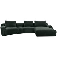 ECKSOFA Dunkelgrün Chenille  - Dunkelgrün/Schwarz, KONVENTIONELL, Kunststoff/Textil (362/176cm) - Carryhome