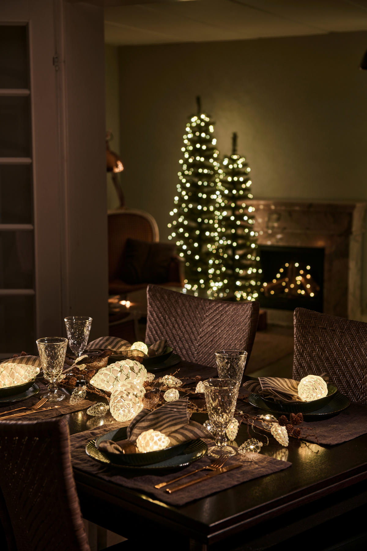LED-DEKOLEUCHTE Christmas   - Transparent/Weiß, KONVENTIONELL, Glas (15cm)