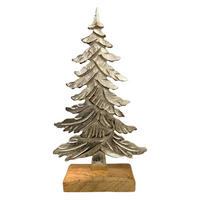 DEKOBAUM  - Silberfarben/Braun, LIFESTYLE, Holz/Metall (12/22,5/5cm) - X-Mas