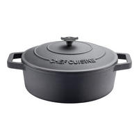 GUSSTOPF Gusseisen 4,5 L  - Edelstahlfarben/Schwarz, Basics, Metall (37.5/29.8/12cm) - CHEF CUISINE
