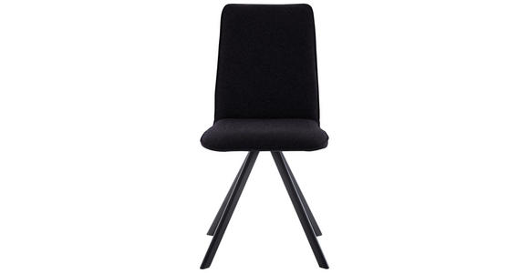STUHL in Eisen Flachgewebe Metall, Textil - Anthrazit/Schwarz, Design, Textil/Metall (48/93/60cm) - Cantus