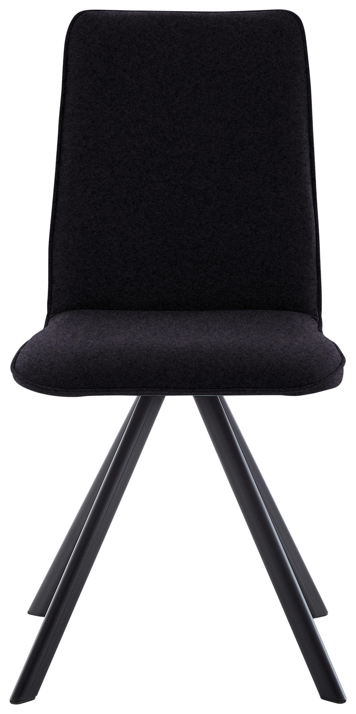 STUHL  in Eisen Flachgewebe  - Anthrazit/Schwarz, Design, Textil/Metall (48/93/60cm) - Cantus