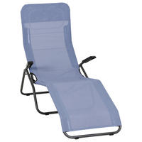 GARTENLIEGE 72,5/103,5/144 cm  - Anthrazit/Hellblau, MODERN, Textil/Metall (72,5/103,5/144cm) - Siena Garden