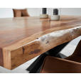 ESSTISCH in Holz, Metall 160/90/76 cm  - Schwarz/Naturfarben, Natur, Holz/Metall (160/90/76cm) - Landscape