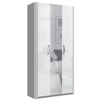 GARDEROBENSCHRANK  in 94/188/38 cm  - Chromfarben/Weiss, Design, Glas/Holzwerkstoff (94/188/38cm) - Moderano