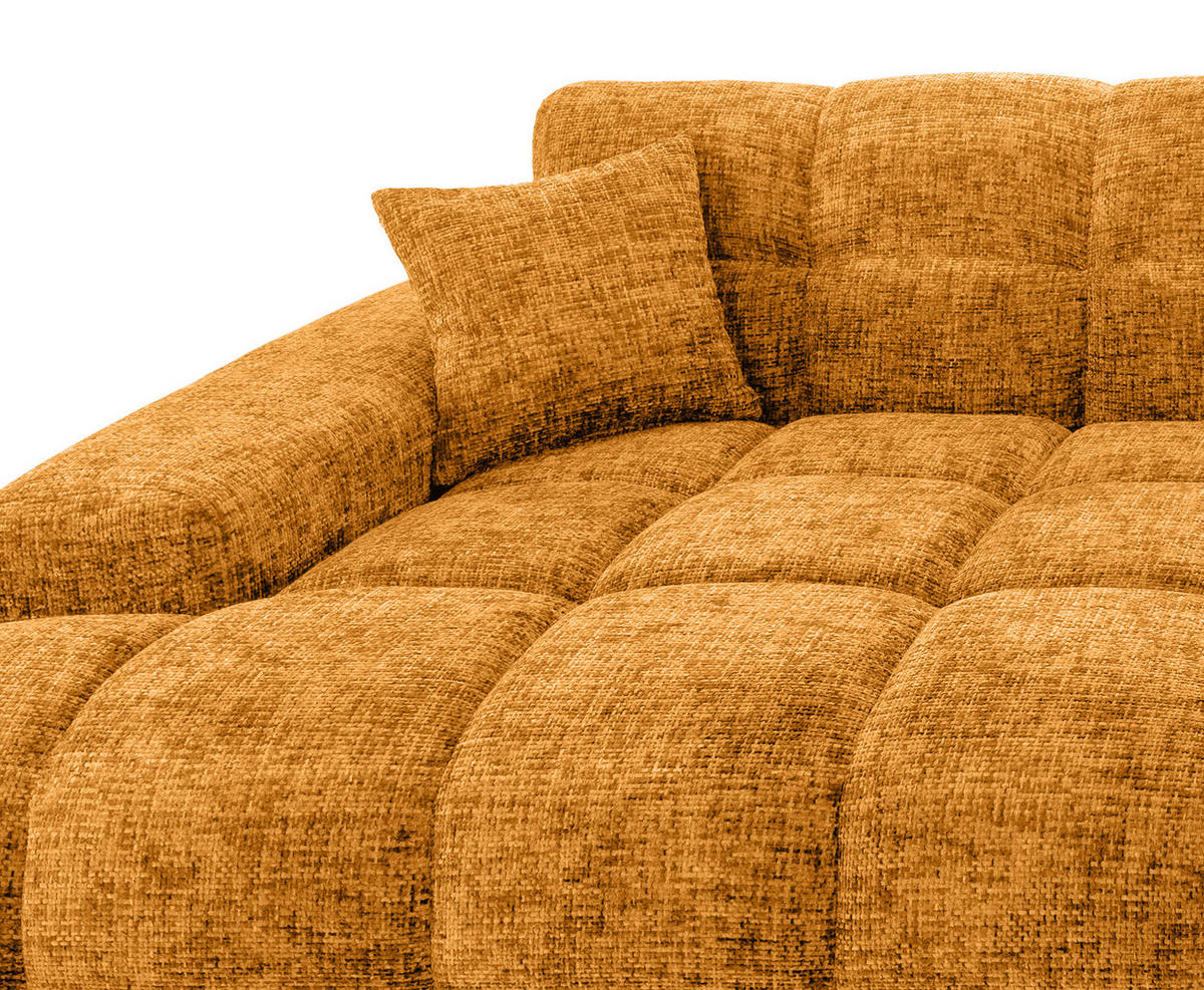 ECKSOFA in Struktur Goldfarben  - Goldfarben/Schwarz, Modern, Kunststoff/Textil (152/301cm) - Livetastic