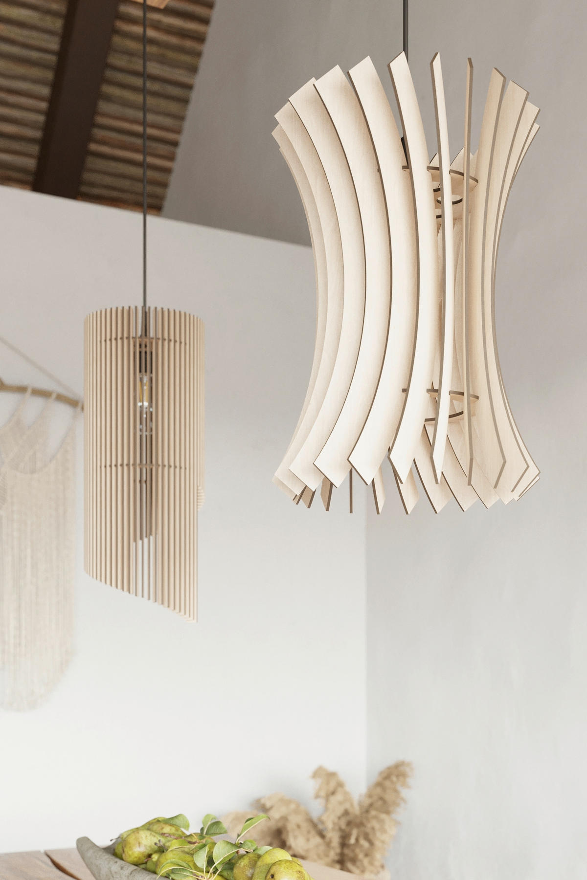 HÄNGELEUCHTE Alexia 21/21/120 cm  - Naturfarben, Natur, Holz (21/21/120cm)
