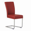 SCHWINGSTUHL  in Edelstahl Echtleder pigmentiert  - Edelstahlfarben/Rot, Design, Leder/Metall (44/98/58cm) - Valdera
