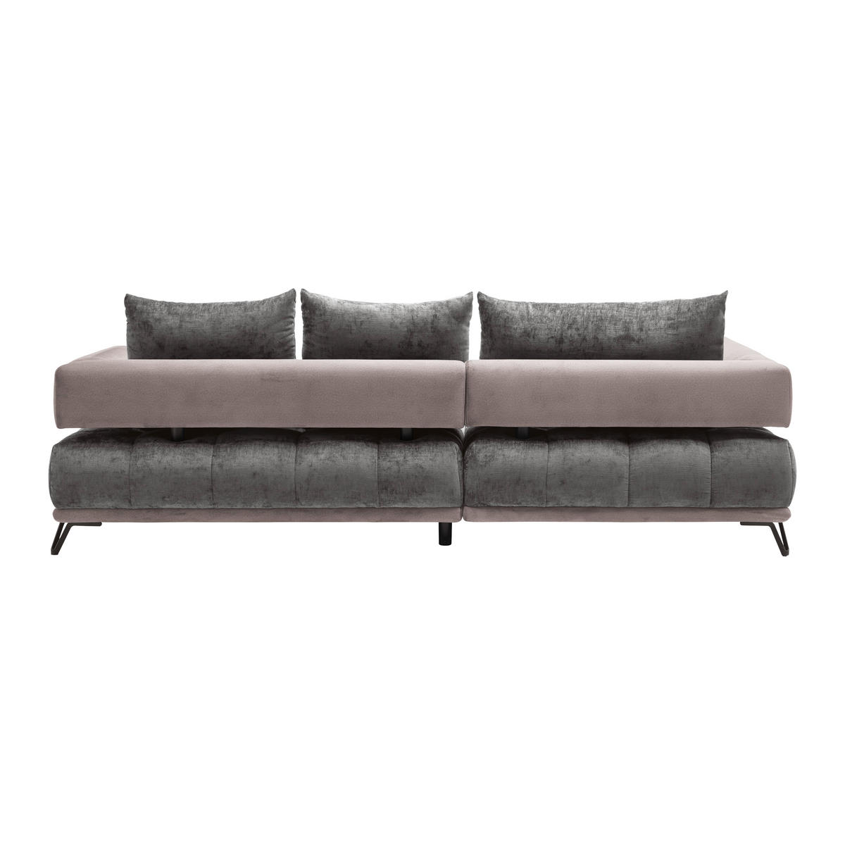 HÖRNSOFFA i grå  - grå/svart, Modern, metall/textil (184/67-87/262cm) - MID.YOU